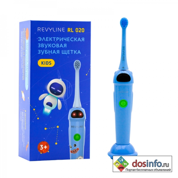 Звуковая зубная щетка синем цвете Revyline RL 020 Kids